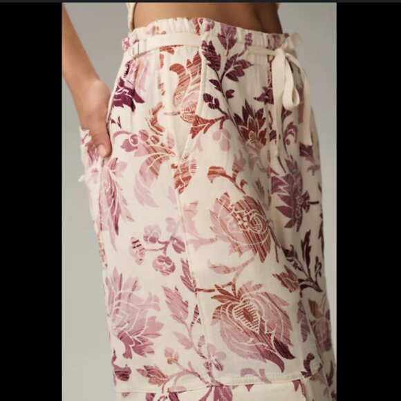 Brand New Pilcro Linen Printed Beach Cargo Pants - Picture 4 of 13